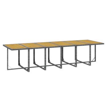 13-tlg. Garten-Essgruppe mit Kissen Poly Rattan Grau