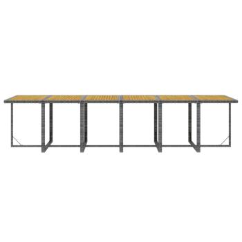 13-tlg. Garten-Essgruppe mit Kissen Poly Rattan Grau