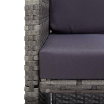 11-tlg. Garten-Essgruppe Poly Rattan Akazienholz Anthrazit
