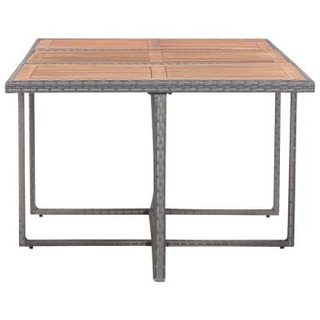 11-tlg. Garten-Essgruppe Poly Rattan Akazienholz Anthrazit