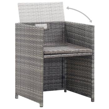 11-tlg. Garten-Essgruppe Poly Rattan Akazienholz Anthrazit