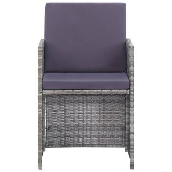 11-tlg. Garten-Essgruppe Poly Rattan Akazienholz Anthrazit