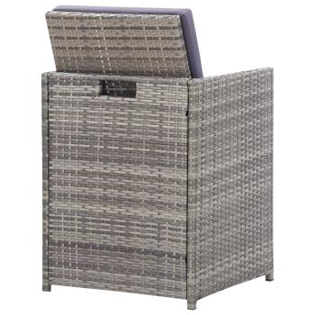 11-tlg. Garten-Essgruppe Poly Rattan Akazienholz Anthrazit