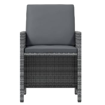 9-tlg. Garten-Essgruppe mit Kissen Poly Rattan Grau