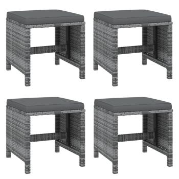 9-tlg. Garten-Essgruppe mit Kissen Poly Rattan Grau