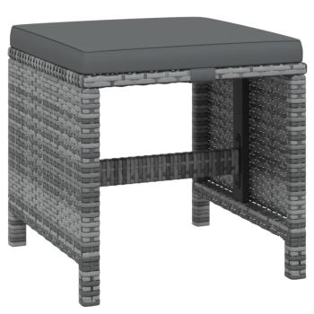 9-tlg. Garten-Essgruppe mit Kissen Poly Rattan Grau