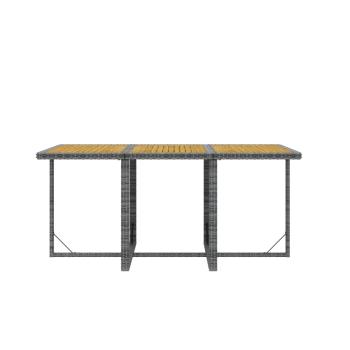 7-tlg. Garten-Essgruppe mit Kissen Poly Rattan Grau