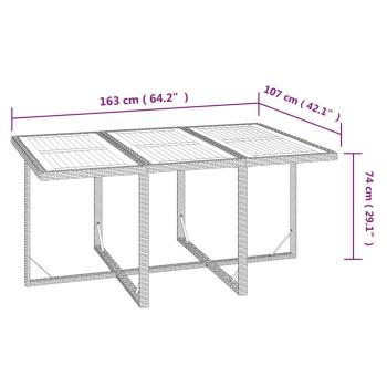 7-tlg. Garten-Essgruppe mit Kissen Poly Rattan Grau