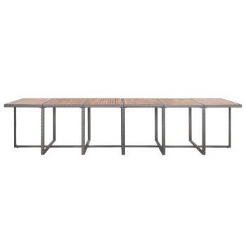 17-tlg. Garten-Essgruppe mit Auflagen Poly Rattan Grau