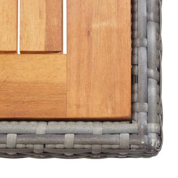 17-tlg. Garten-Essgruppe mit Auflagen Poly Rattan Grau