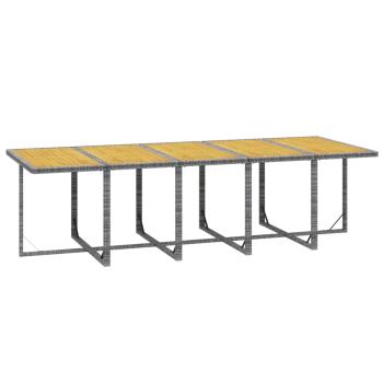 15-tlg. Garten-Essgruppe mit Auflagen Poly Rattan Grau