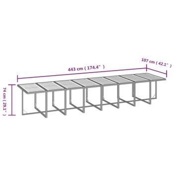17-tlg. Garten-Essgruppe mit Kissen Grau Poly Rattan