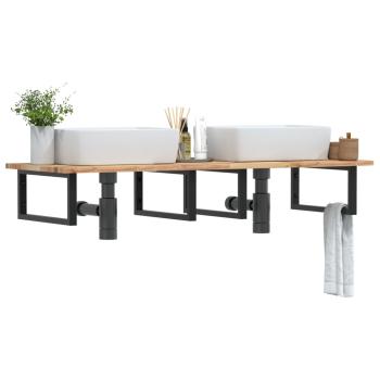 ARDEBO.de - Waschbeckenregal Wandmontage Stahl und Akazienholz