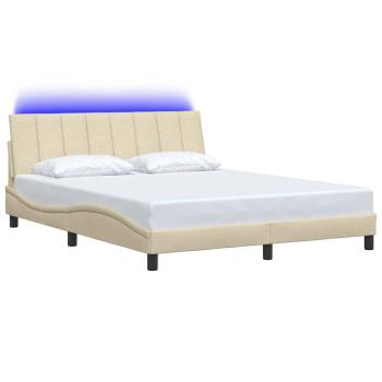 Bettgestell ohne Matratze "Hanko" Creme 160x200 cm Stoff