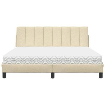 Bett mit Matratze "Hanko" Creme 160x200 cm Stoff