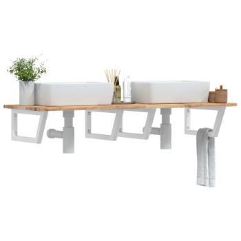 ARDEBO.de - Waschbeckenregal Wandmontage Stahl und Akazienholz