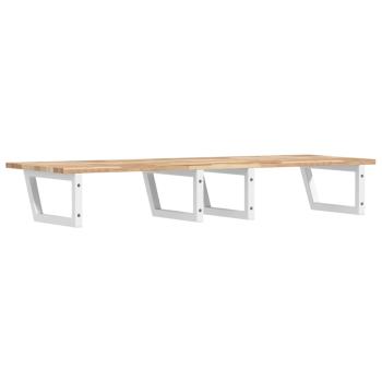 Waschbeckenregal Wandmontage Stahl und Akazienholz