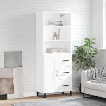 ARDEBO.de - Highboard Weiß 69,5x34x180 cm Holzwerkstoff