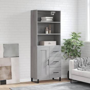 ARDEBO.de - Highboard Grau Sonoma 69,5x34x180 cm Holzwerkstoff