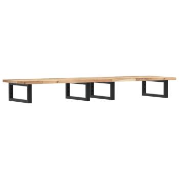 Waschbeckenregal Wandmontage Stahl und Akazienholz