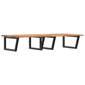 Waschbeckenregal Wandmontage Stahl und Akazienholz