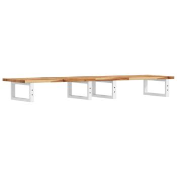 Waschbeckenregal Wandmontage Stahl und Akazienholz