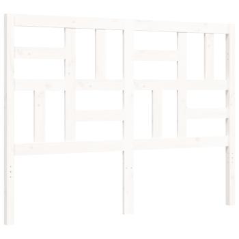 Massivholzbett mit Kopfteil Weiß 140x190 cm