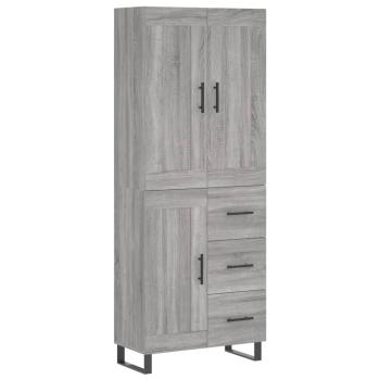 Highboard Grau Sonoma 69,5x34x180 cm Holzwerkstoff