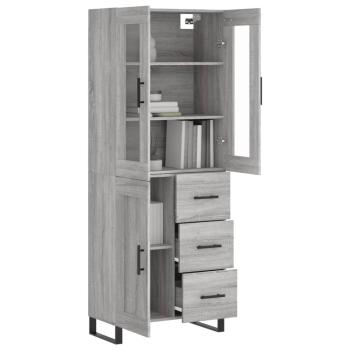 Highboard Grau Sonoma 69,5x34x180 cm Holzwerkstoff