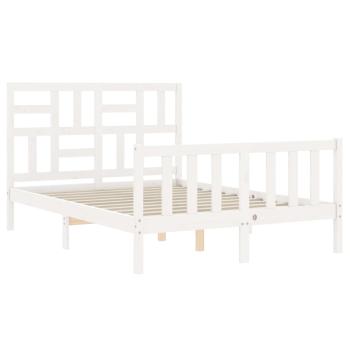 Massivholzbett ohne Matratze Weiß 140x200 cm Kiefernholz