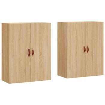 Wandschränke 2 Stk. Sonoma-Eiche 69,5x34x90 cm