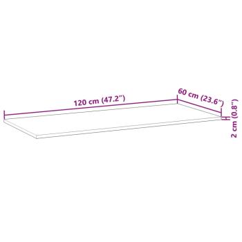 Waschtischplatte Ölbeschichtung 120x60x2 cm Massivholz Akazie