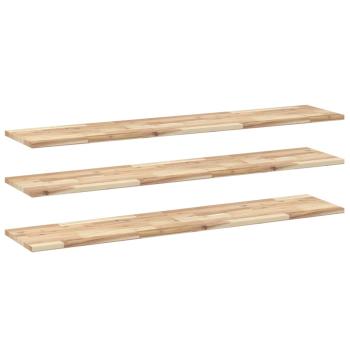 Schweberegale 3 Stk. 120x30x2 cm Massivholz Akazie Unbehandelt