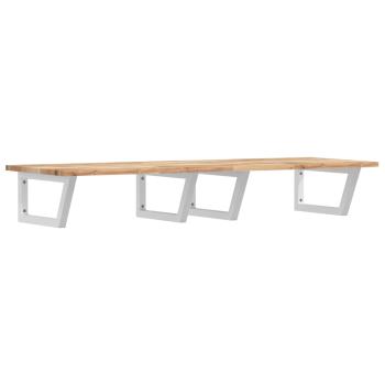 Waschbeckenregal Wandmontage Stahl und Akazienholz