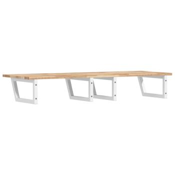 Waschbeckenregal Wandmontage Stahl und Akazienholz