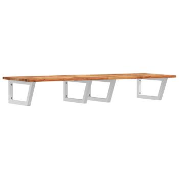 Waschbeckenregal Wandmontage Stahl und Akazienholz