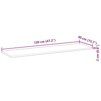 Waschtischplatte Unbehandelt 120x40x2 cm Massivholz Akazie