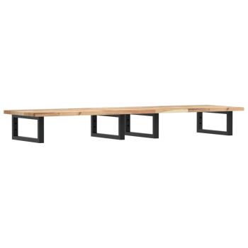 Waschbeckenregal Wandmontage Stahl und Akazienholz