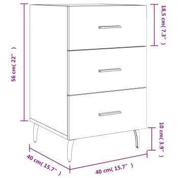 Nachttisch Grau Sonoma 40x40x66 cm Holzwerkstoff