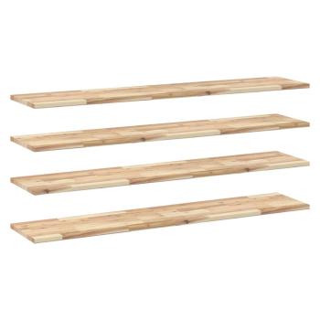 Schweberegale 4 Stk. 120x30x2 cm Massivholz Akazie Unbehandelt