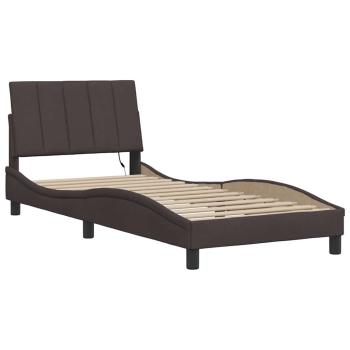 Bettgestell ohne Matratze "Hanko" Dunkelbraun 90x190 cm Stoff