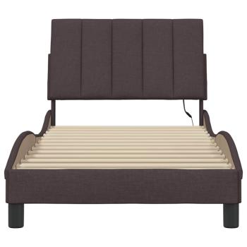 Bettgestell ohne Matratze "Hanko" Dunkelbraun 90x190 cm Stoff
