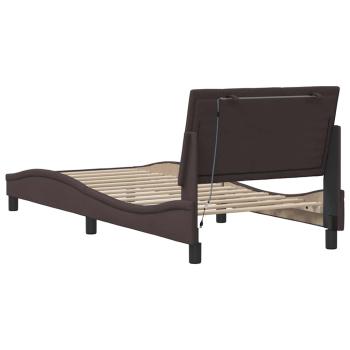 Bettgestell ohne Matratze "Hanko" Dunkelbraun 90x190 cm Stoff