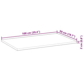 Tischplatte Rechteckig 100x50x2 cm Massivholz Akazie