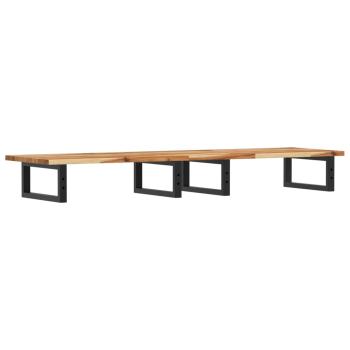 Waschbeckenregal Wandmontage Stahl und Akazienholz