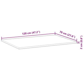 Schreibtischplatte Unbehandelt 120x70x2 cm Massivholz Akazie