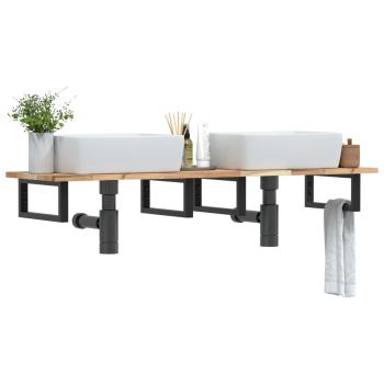 ARDEBO.de - Waschbeckenregal Wandmontage Stahl und Akazienholz