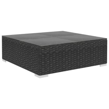 11-tlg. Garten-Lounge-Set mit Auflagen Poly Rattan Schwarz