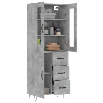 Highboard Betongrau 69,5x34x180 cm Holzwerkstoff