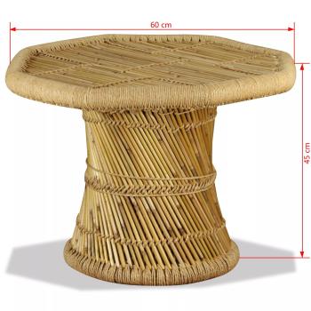 Couchtisch Bambus Achteckig 60x60x45 cm